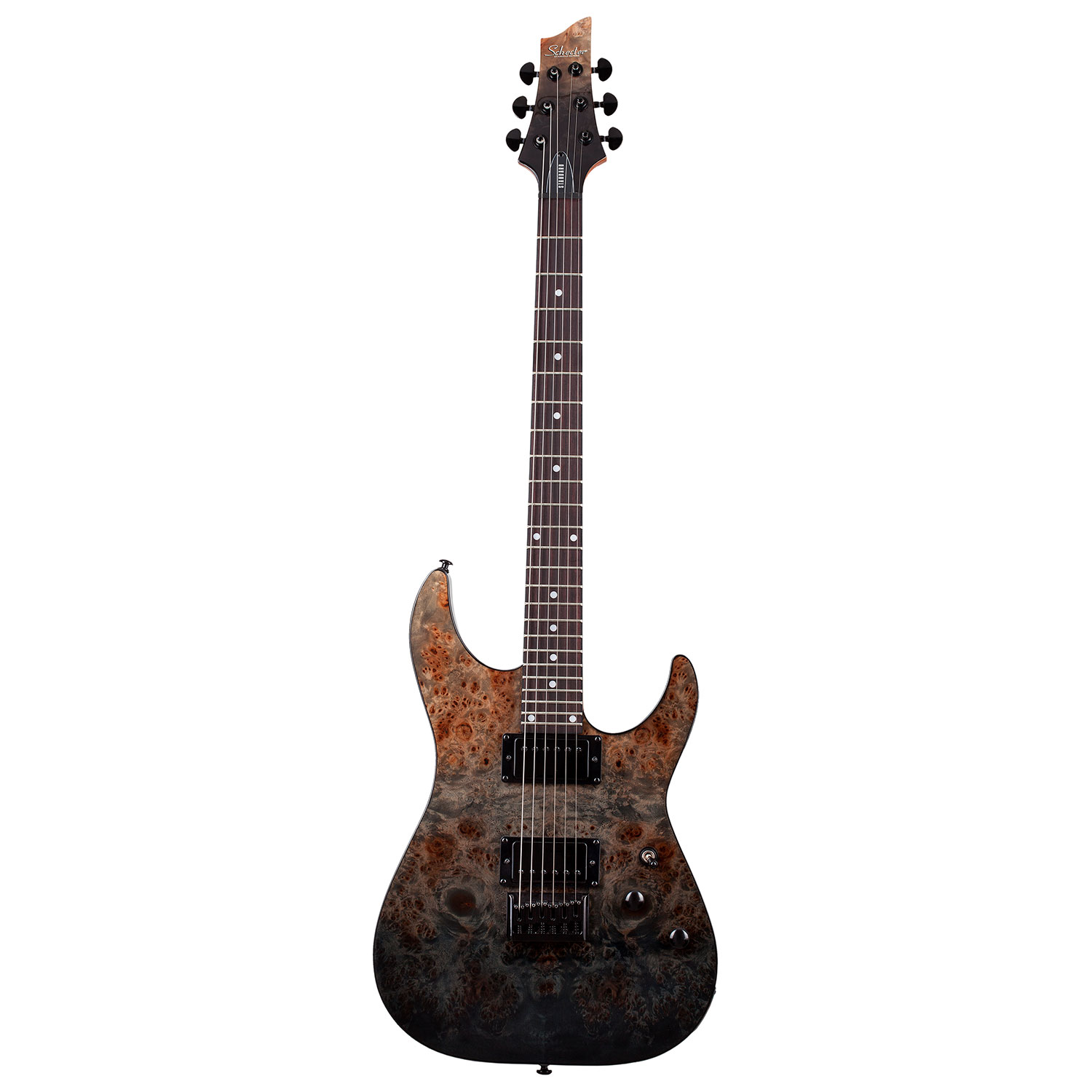 Schecter C-1 STANDARD BLACK FADE BURST BURL